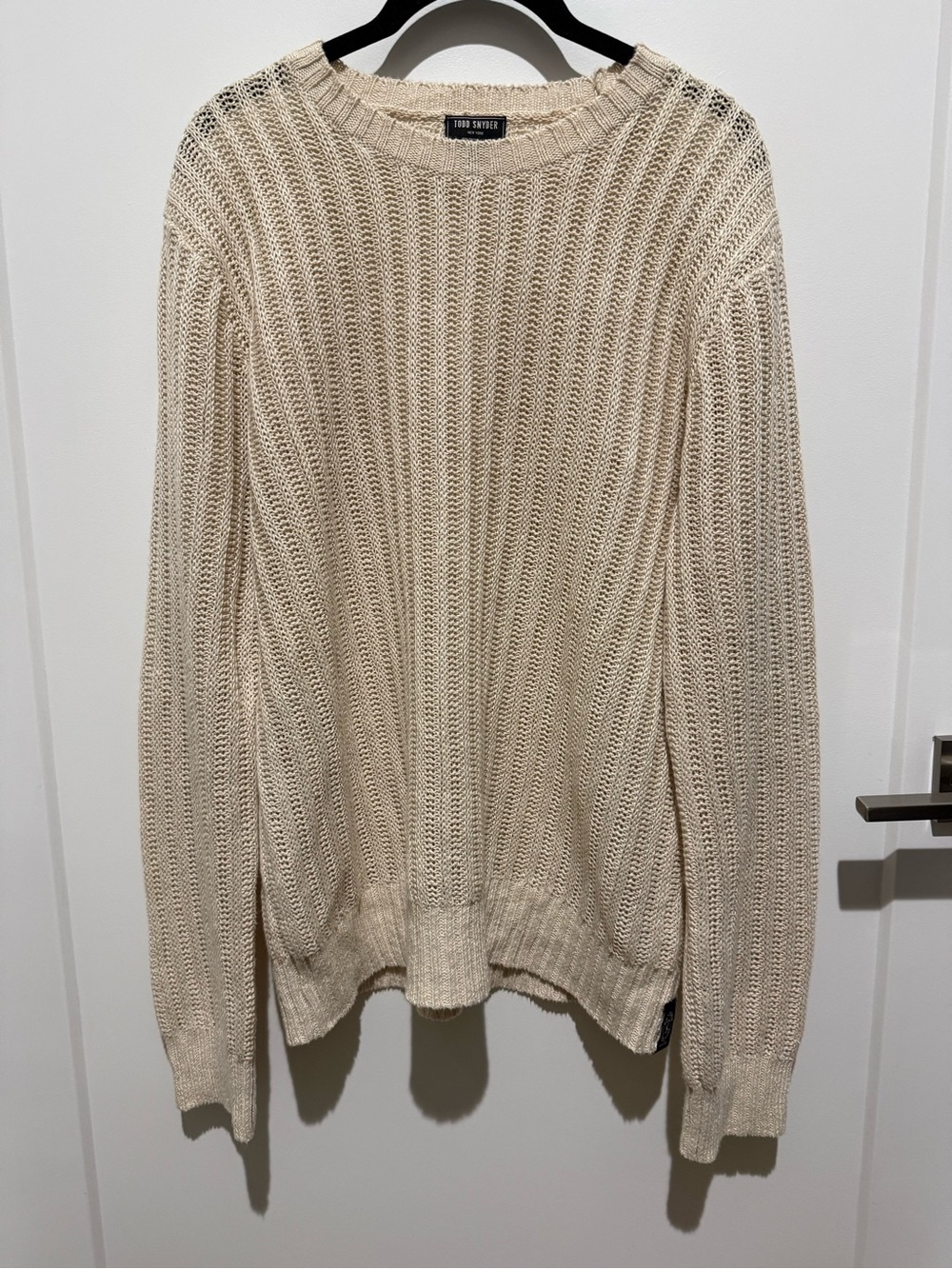 Todd Snyder Cream Linen Sweater - Small